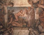Michelangelo Buonarroti Die Erschaffung der Eva oil on canvas
